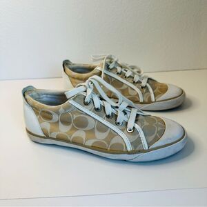 Coach Tan C Logo Sneakers Size 8.5